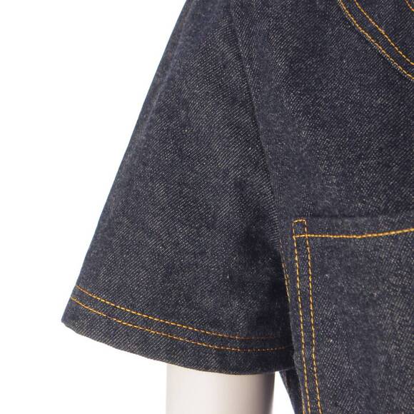 CHANEL Dress CC Vintage Denim Blue Short Dress E97 Button Indigo - Picture 6 of 9